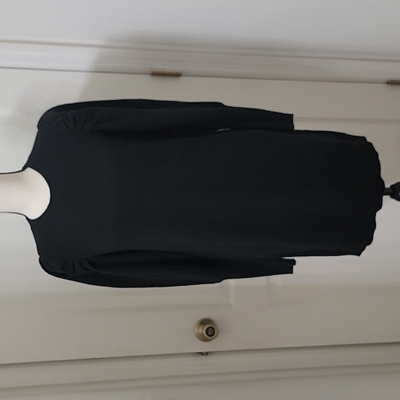 WAYF Size S Black Puff Sleeve Long Sleeve Sheath Sweater Dress, EUC - Picture 1 of 15